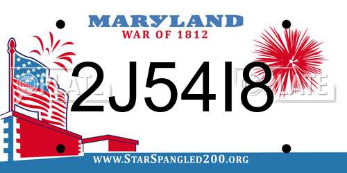 2J54I8 Maryland License Plate