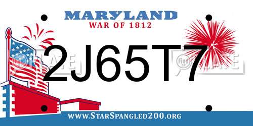 2J65T7 Maryland License Plate