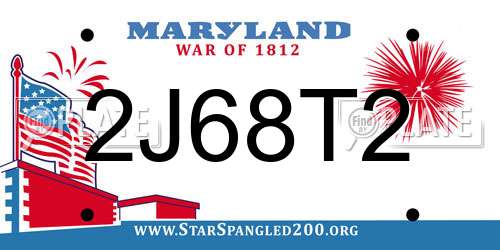 2J68T2 Maryland License Plate