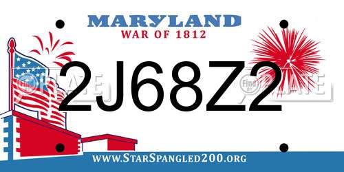 2J68Z2 Maryland License Plate