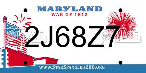 2J68Z7 Maryland License Plate