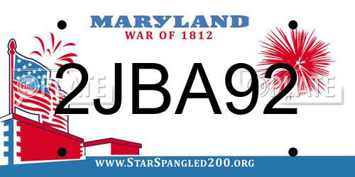 2JBA92 Maryland License Plate