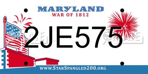 2JE575 Maryland License Plate