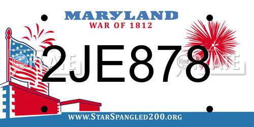 2JE878 Maryland License Plate