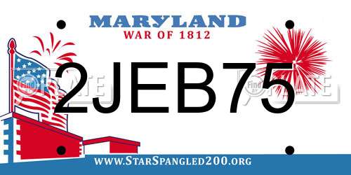 2JEB75 Maryland License Plate