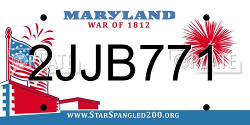 2JJB771 Maryland License Plate