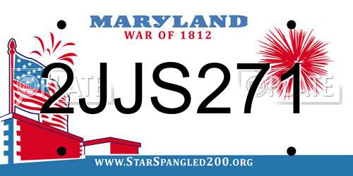 2JJS271 Maryland License Plate