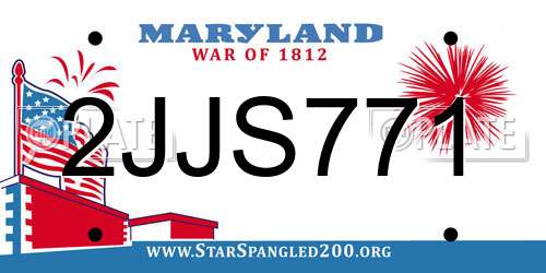 2JJS771 Maryland License Plate