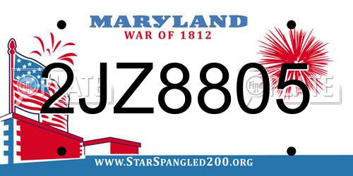 2JZ8805 Maryland License Plate
