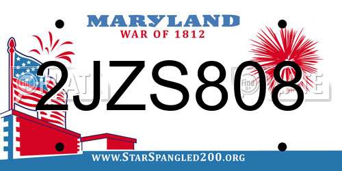 2JZS808 Maryland License Plate