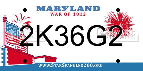 2K36G2 Maryland License Plate