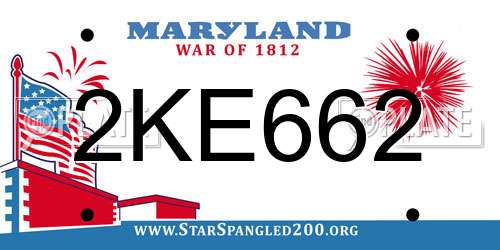 2KE662 Maryland License Plate