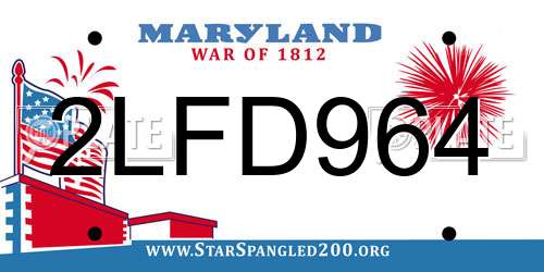 2LFD964 Maryland License Plate