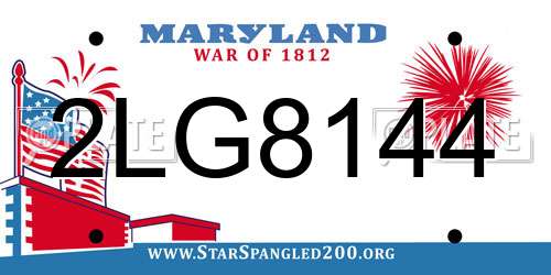 2LG8144 Maryland License Plate