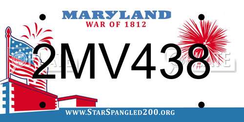 2MV438 Maryland License Plate