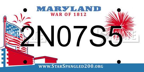 2N07S5 Maryland License Plate