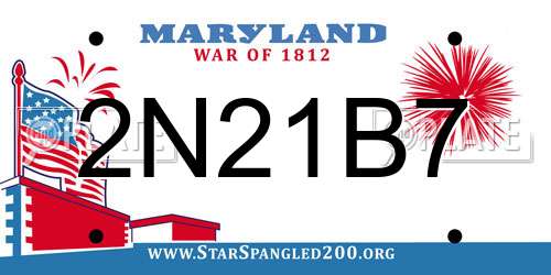 2N21B7 Maryland License Plate