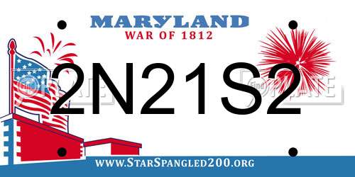 2N21S2 Maryland License Plate