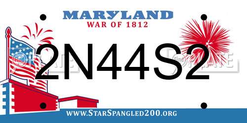 2N44S2 Maryland License Plate