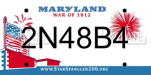 2N48B4 Maryland License Plate