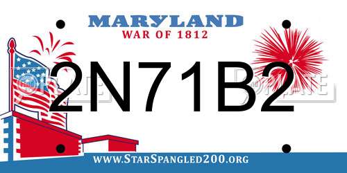 2N71B2 Maryland License Plate