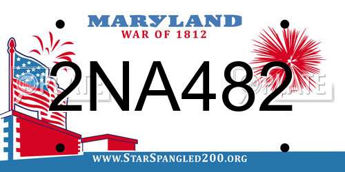 2NA482 Maryland License Plate