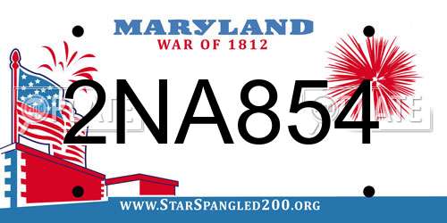 2NA854 Maryland License Plate