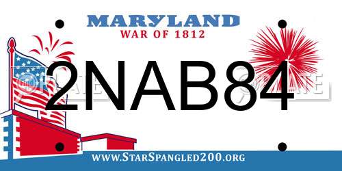 2NAB84 Maryland License Plate