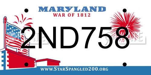 2ND758 Maryland License Plate