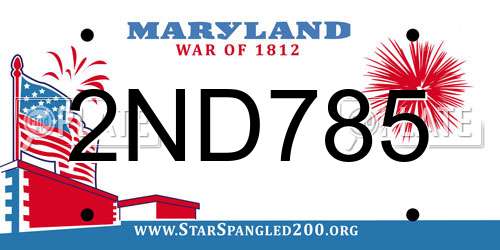 2ND785 Maryland License Plate