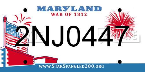 2NJ0447 Maryland License Plate