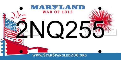 2NQ255 Maryland License Plate