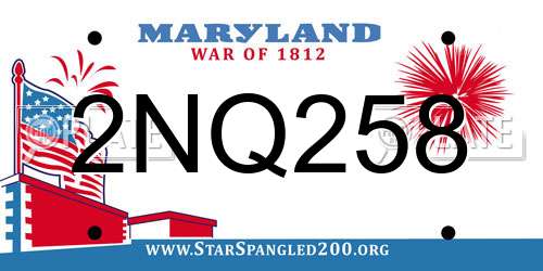2NQ258 Maryland License Plate