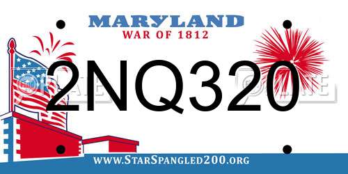 2NQ320 Maryland License Plate