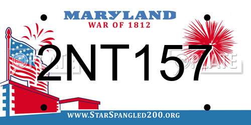 2NT157 Maryland License Plate