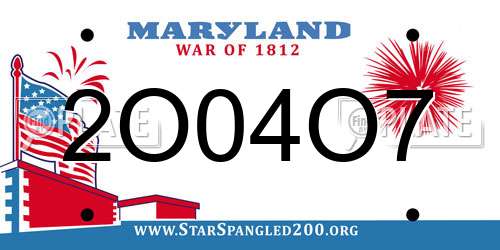 2O04O7 Maryland License Plate