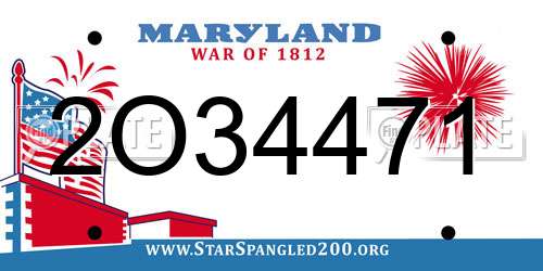 2O34471 Maryland License Plate