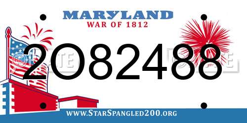 2O82488 Maryland License Plate