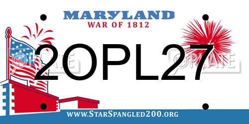 2OPL27 Maryland License Plate