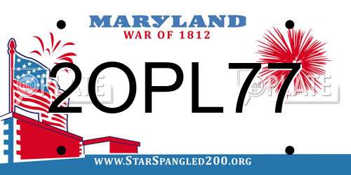 2OPL77 Maryland License Plate