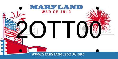 2OTT00 Maryland License Plate