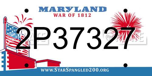 2P37327 Maryland License Plate
