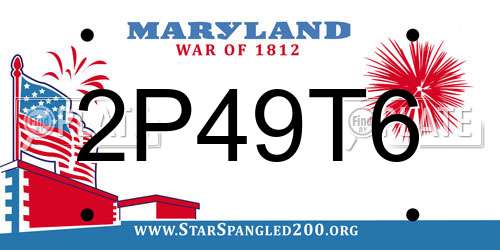 2P49T6 Maryland License Plate
