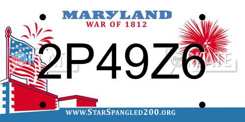 2P49Z6 Maryland License Plate