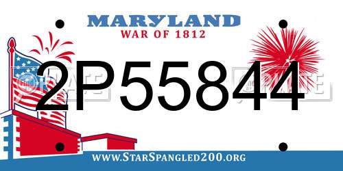 2P55844 Maryland License Plate