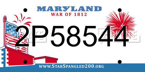 2P58544 Maryland License Plate