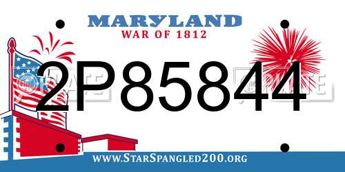 2P85844 Maryland License Plate