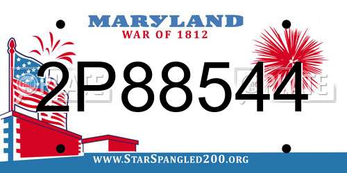 2P88544 Maryland License Plate