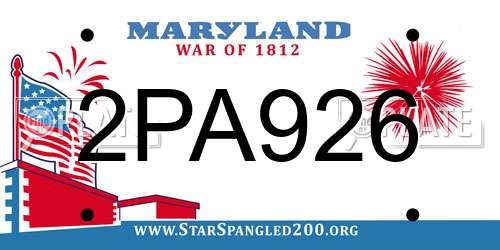 2PA926 Maryland License Plate