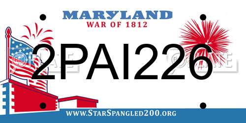2PAI226 Maryland License Plate